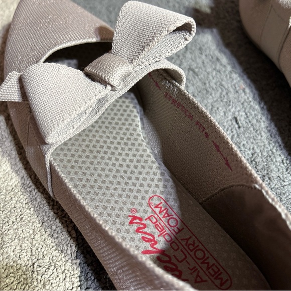 Skechers Cleo Point Feel Good Washable Knit Flats Memory Foam Womens 8.5 Taupe - Picture 5 of 13